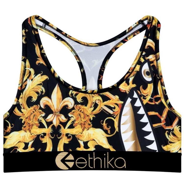 αθλητικα σουτιεν Ethika Bomber γυναικεια χρυσο χρωμα μαυρα | EBRO-87925